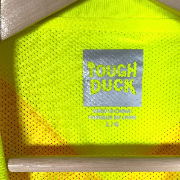 Two NEW Tough Duck Safety T-Shirts High Visibility Yellow Men's LARGE - Picture 6 of 11